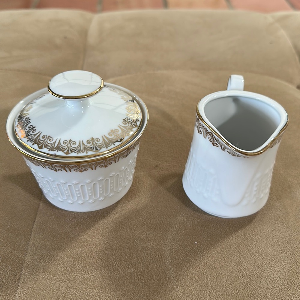 Vintage Margarete Fine China sugar dish & creamer Bavaria Germany